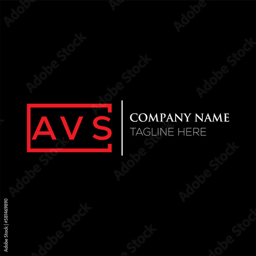 AVS letter logo design on black background. AVS creative initials letter logo concept. AVS letter design. AVS letter design on black background. AVS logo vector.
 photo