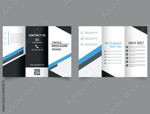 Trifold Brochure Flyer template vector minimal flat design