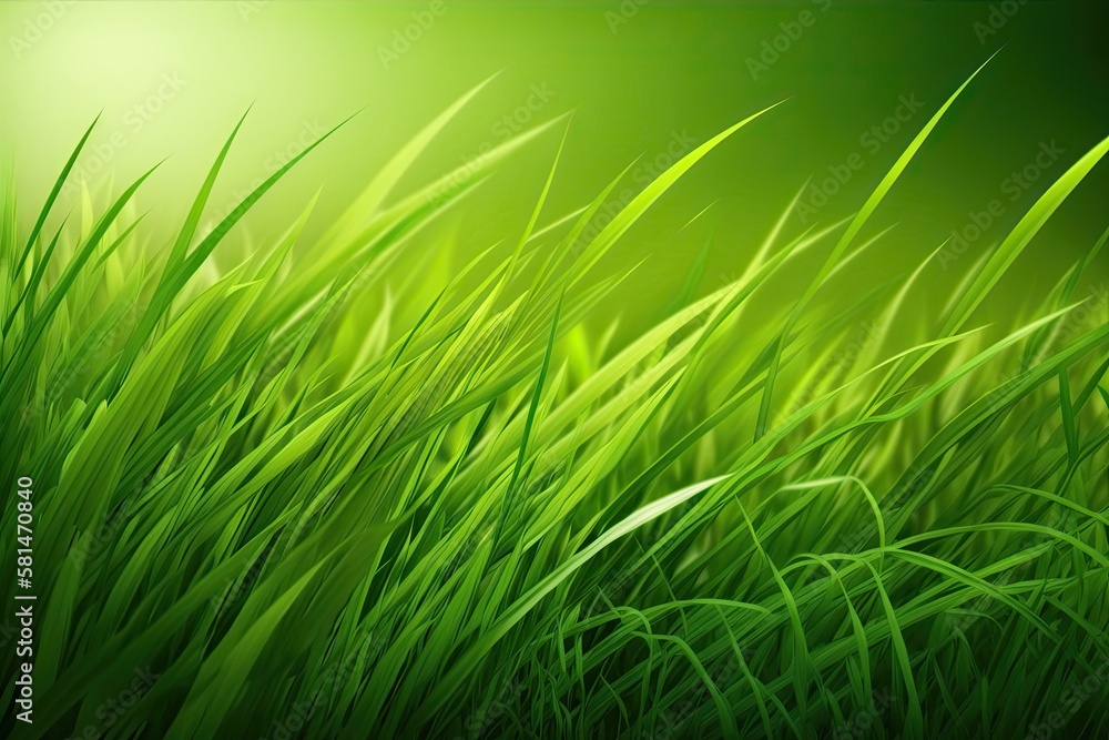 Obraz premium Background is a lush lawn. texture of green grass as a background looking up. Generative AI