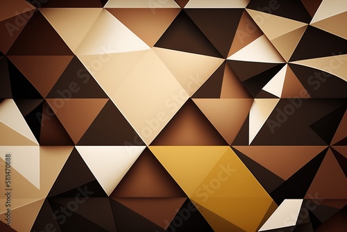 Beige black, brown & tan abstract geometric background, generative AI © pieter