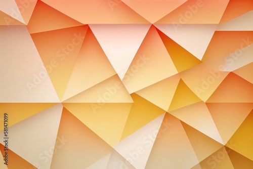 Abstract geometric Pastel orange and white background, generative AI © pieter