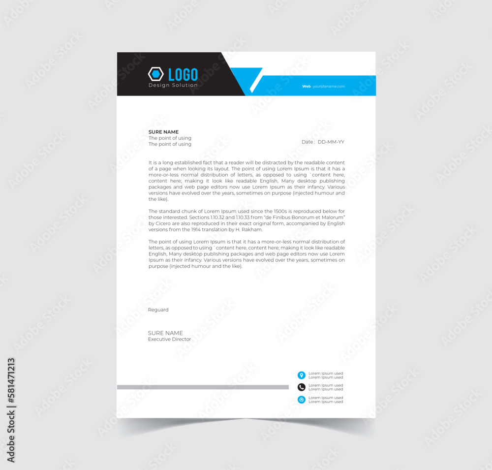 Letter head template vector file creative design Letter head template vector file creative design