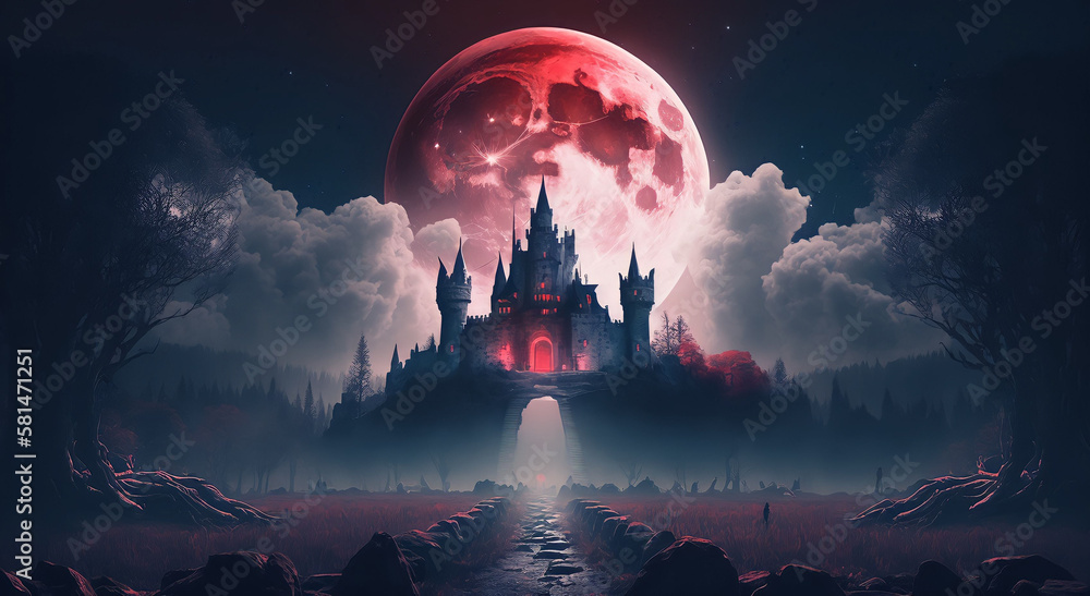 Naklejka premium castle in the night