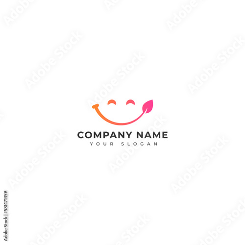 Happy face logo vector design template