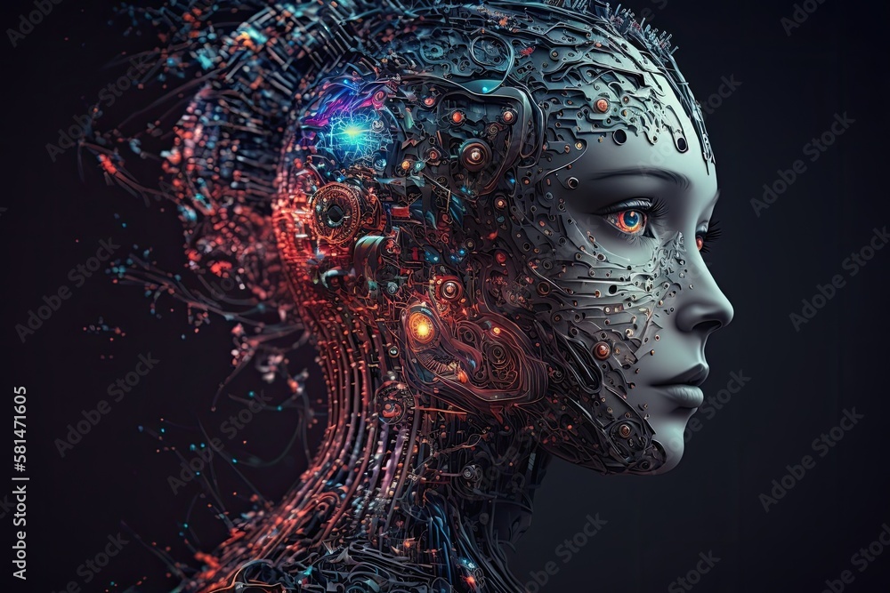 Concept of artificial intelligence (AI). Generative AI