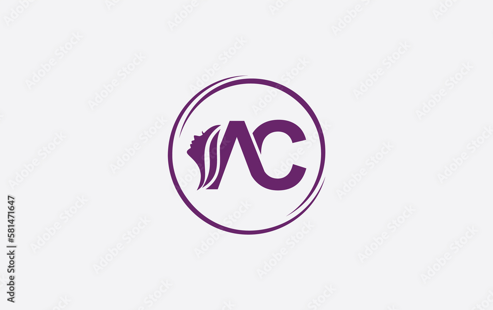 Beauty spa logo and symbol design with the letter AC Beauty spa logo and symbol design with the letter AC