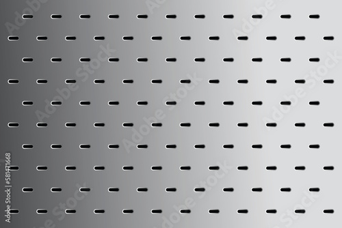 Steel metal silver perforated texture background, oval holes