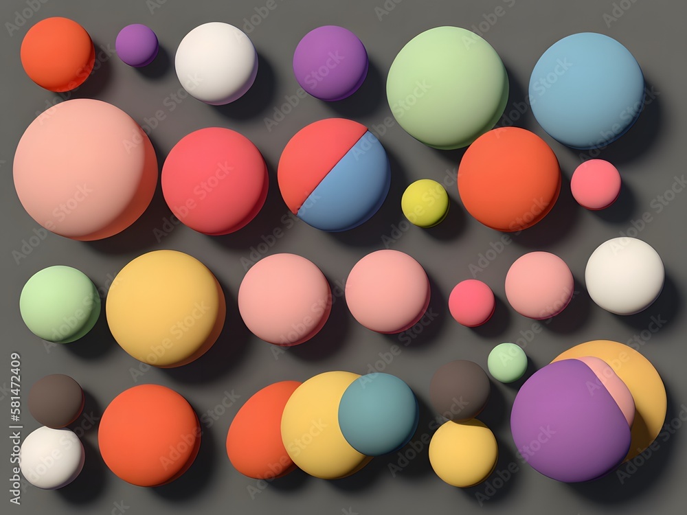 set of overlapping sphere shapes in a variety of colors created with Generative AI technology set of overlapping sphere shapes in a variety of colors created with Generative AI technology