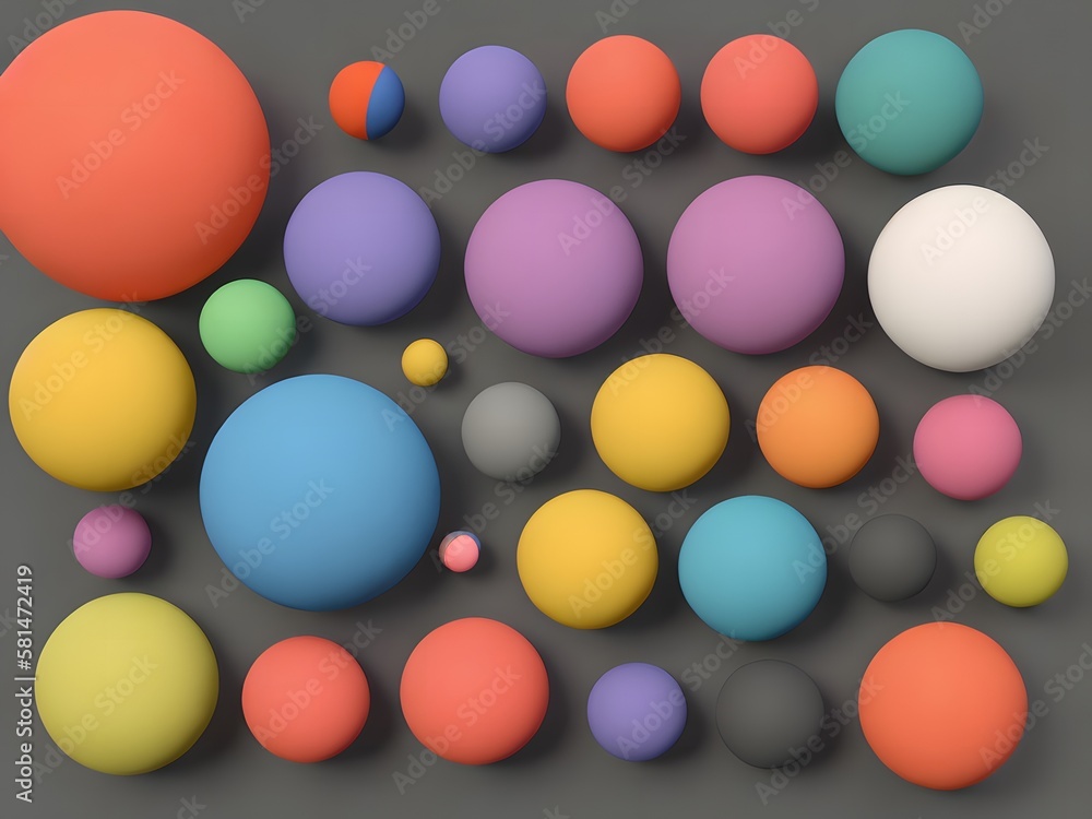 set of overlapping sphere shapes in a variety of colors created with Generative AI technology set of overlapping sphere shapes in a variety of colors created with Generative AI technology