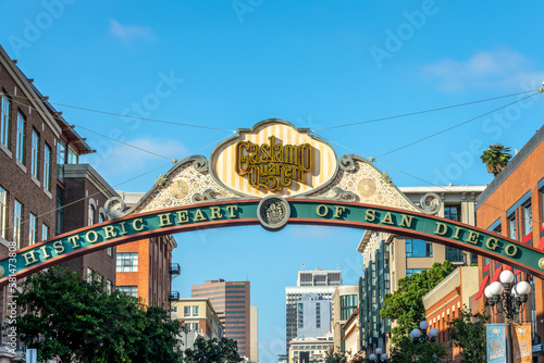 Schilderij op canvas The vintage Gaslamp quarter sign in San Diego, California