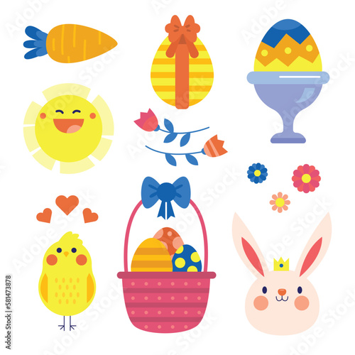 easter eggs and bunny and Easter seamless pattern with rabbits and bunny free vector