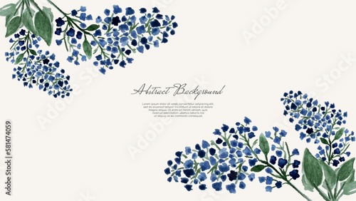 Horizontal background with spring wildflowers with space for text. Vector illustration