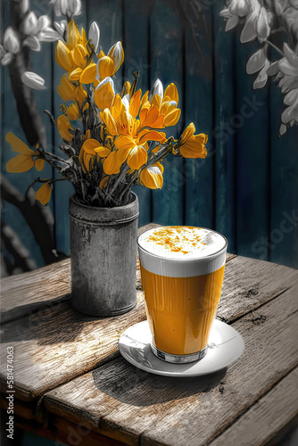 Beautiful Turmeric Latte on...