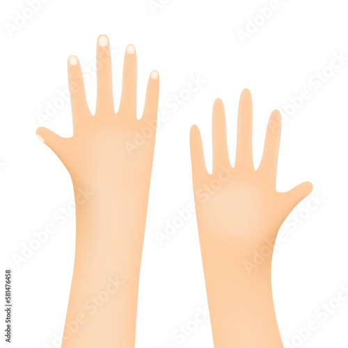 Hi five hands up illustration