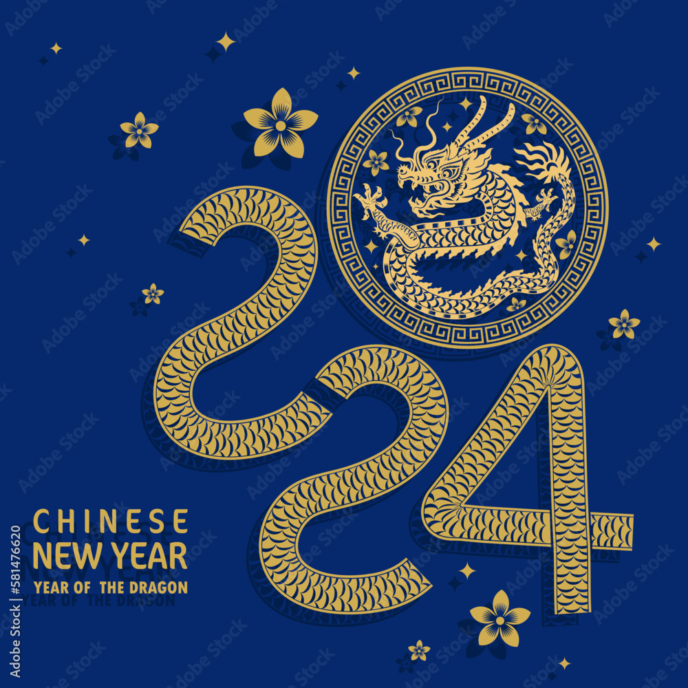 Happy chinese new year 2024 year of the chinese dragon zodiac with on color Background. ( Translation : happy new year, chinese dragon ) Happy chinese new year 2024 year of the chinese dragon zodiac with on color Background. ( Translation : happy new year, chinese dragon )