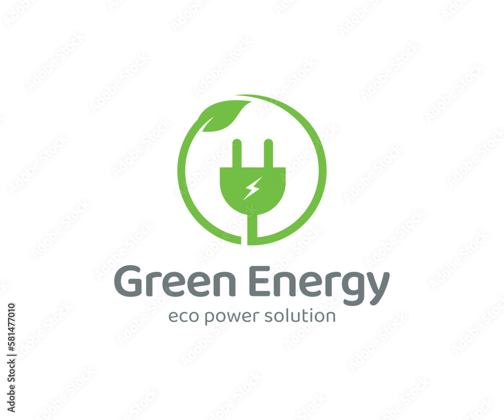 Green energy logo design. Bio Energy logo design. Eco energy with electric plugs and leaves icon Green energy logo design. Bio Energy logo design. Eco energy with electric plugs and leaves icon