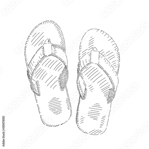Dibujo a mano de sandalias.