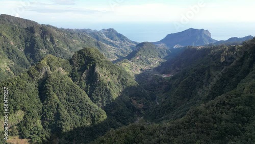 View from Balcoes viewpoint, levada dos Balcoes in Madeira island, Portugal. photo