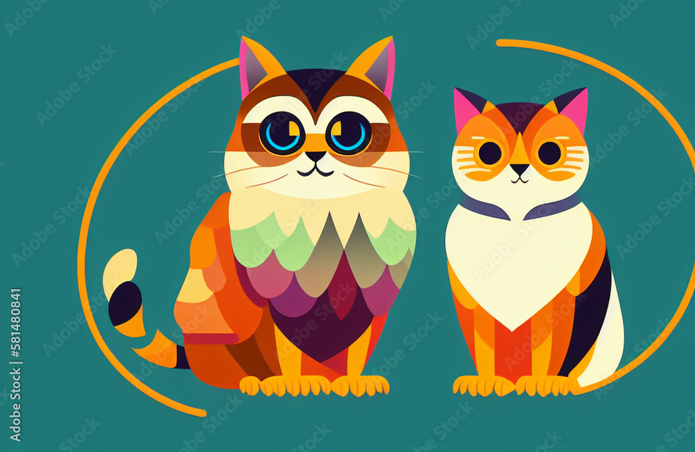 Fototapeta premium multicolor vector style owl illustration