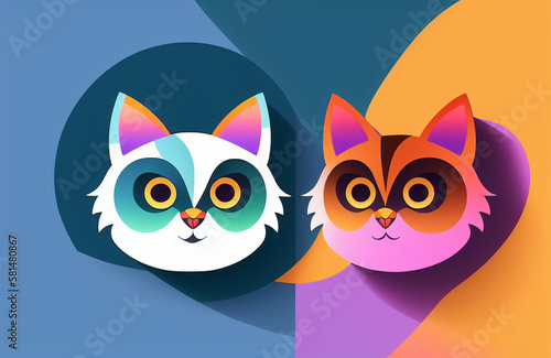 multicolor vector style owl illustration © lndstock