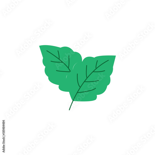 menthol leaf icon in line style icon, isolated on white background
