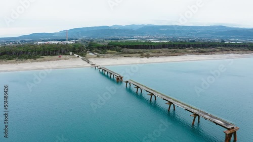 Wallpaper Mural Destroyed Jetty in calm ocean  Torontodigital.ca