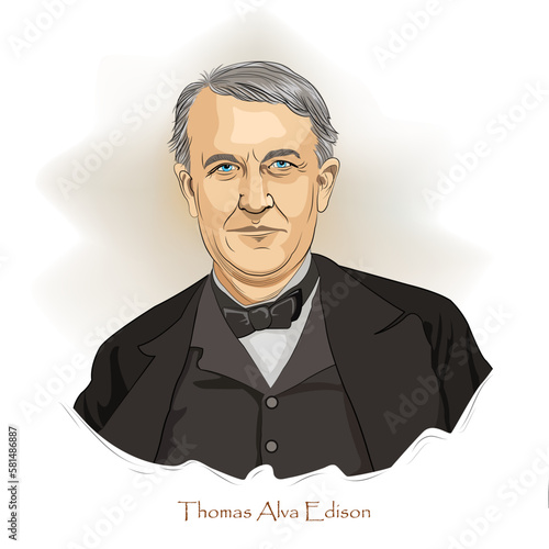 Cuadro en lienzo Thomas Alva Edison was an American inventor  invented the phonograph, motion pic