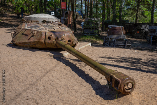 AFDS artillery installation based on the IS-4 tank turret. Sestroretsky frontier photo