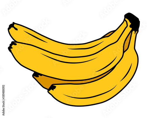 A bunch of bananas. Cartoon bananas. Vector flat icon.