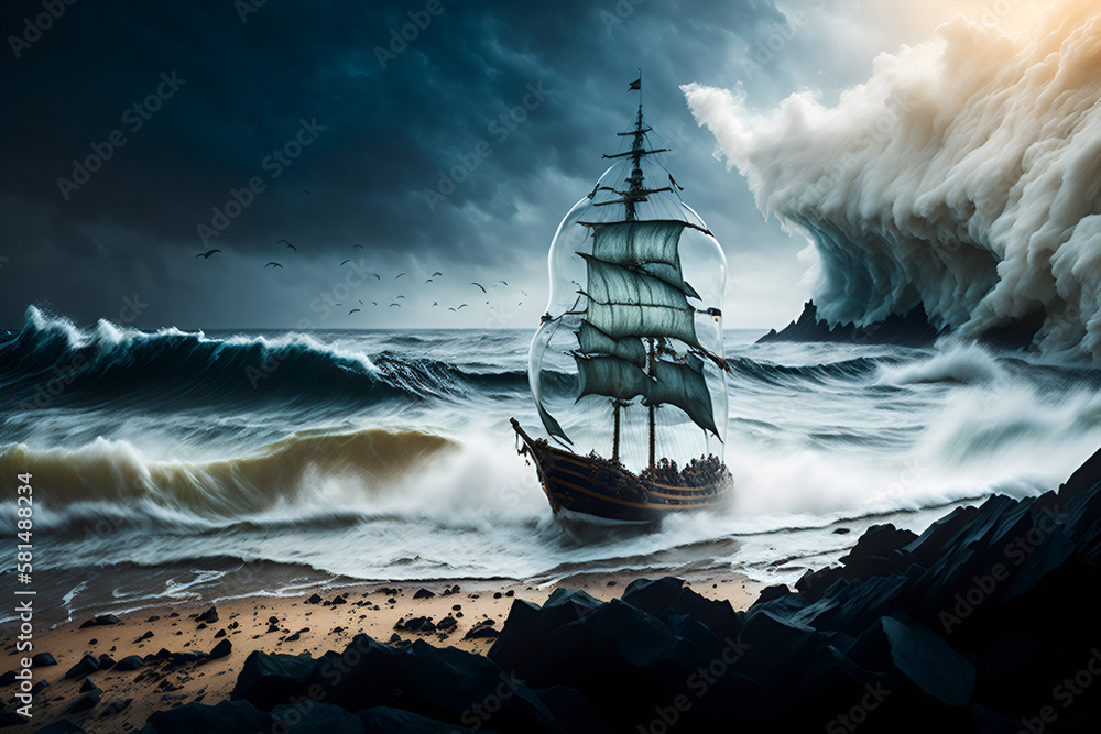 ship in the sea