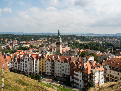 Kłodzko, widok z twierdzy kłodzkiej na kośćiół photo