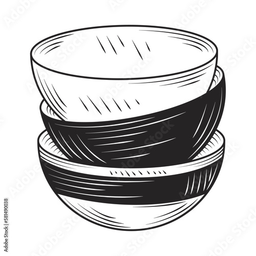 pile of bowls