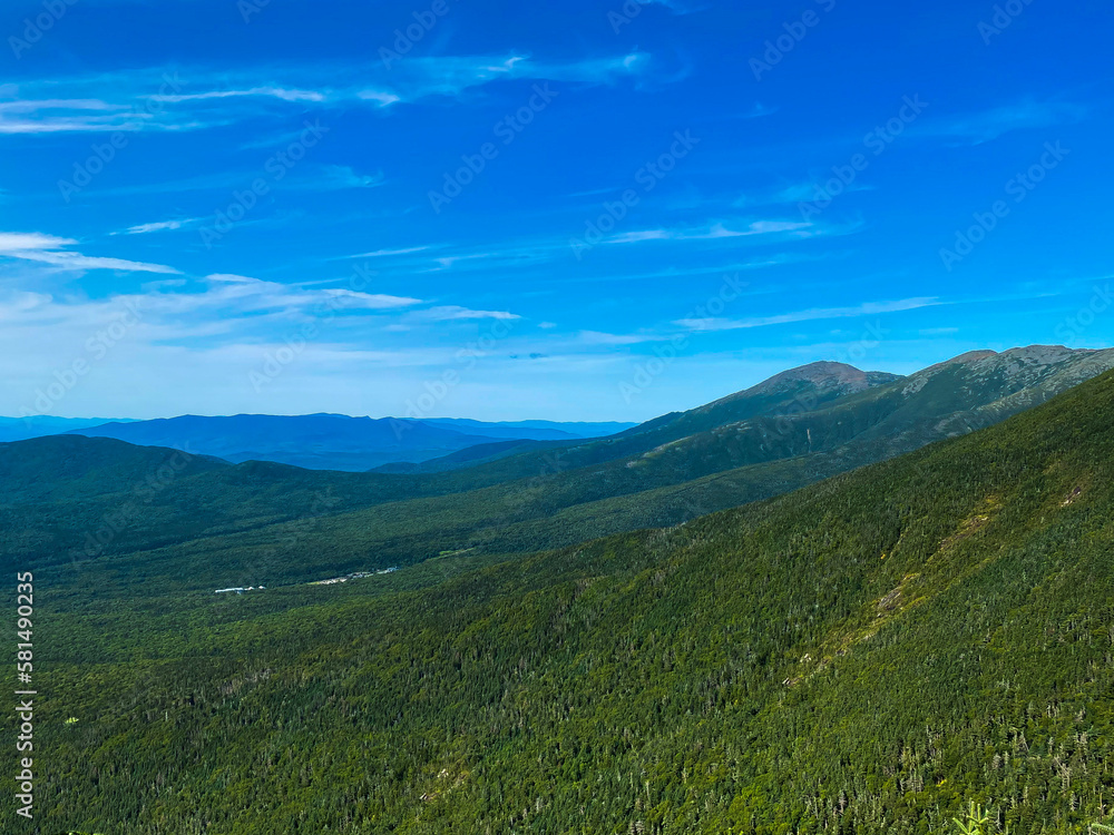 landscape with sky some of the white mountain scape in the background. taken in new Hampshire on the drive to top of mount Washington