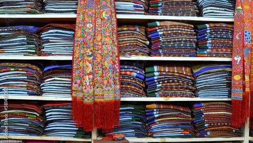 Bhutanese clothes at clothing shop in Thimphu, Bhutan