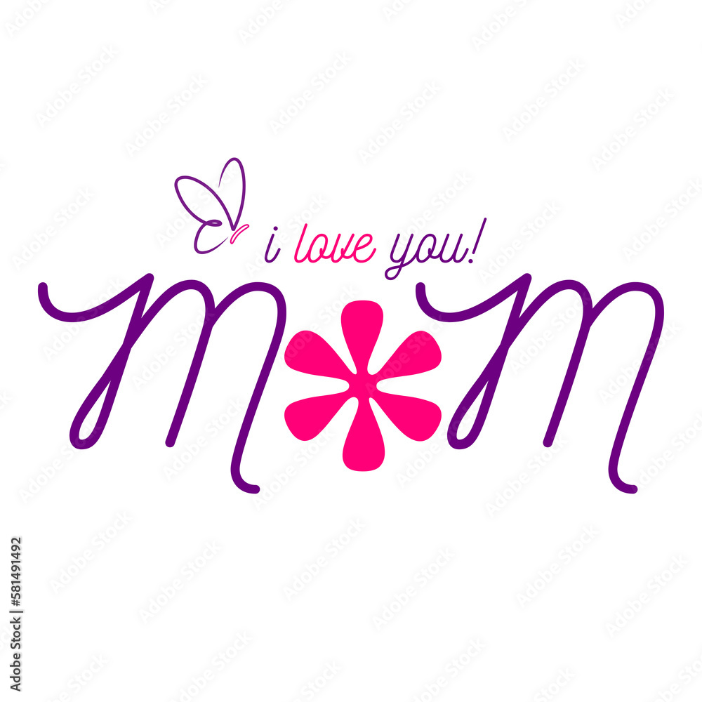 Mother's Day Design Concept  on a Transparent Background