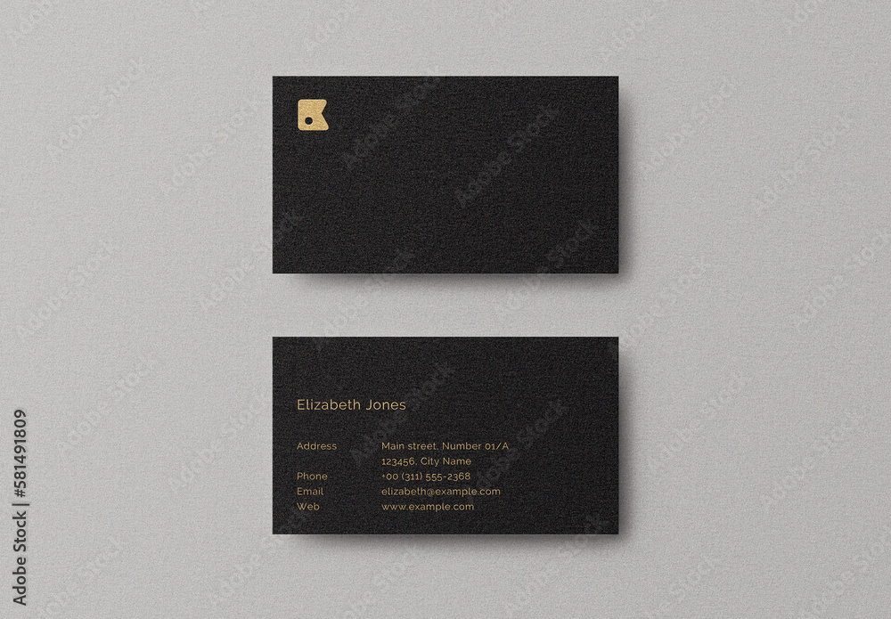 Black Gold Foil Business Card Logo Effect Mockup Template Stock ...