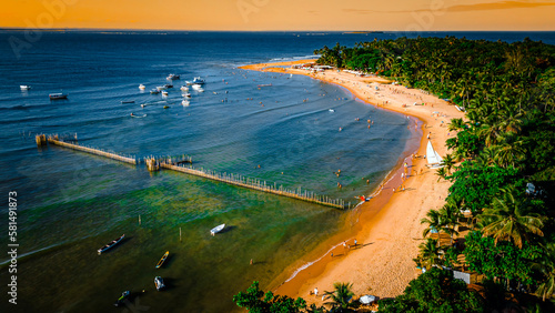 Paraíso Tropical Praia Península Marau Barra Grande Vilarejo Ponta Muta Bahia Natureza Paisagem Verão Cênico Brasileiro Brasil Palmeiras Coqueiros Barcos Esportes Canoa Veleiro Altinha Drone Turismo photo