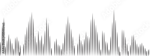 Abstract sound wave element grey lines on white background. Abstract music wave, radio signal, voice, frequency technology background.