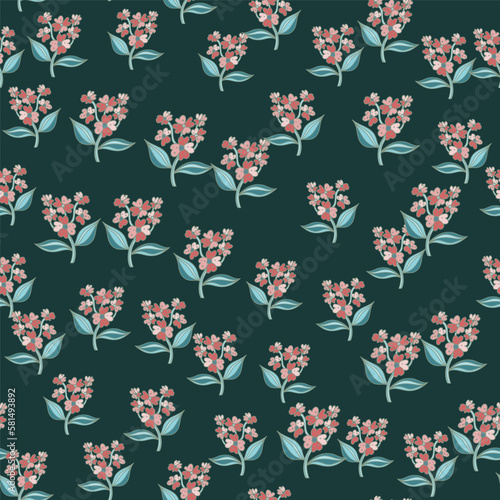 Wallpaper Mural Seamless pattern with decorative flowers. Floral background. Cute plants endless backdrop. Torontodigital.ca