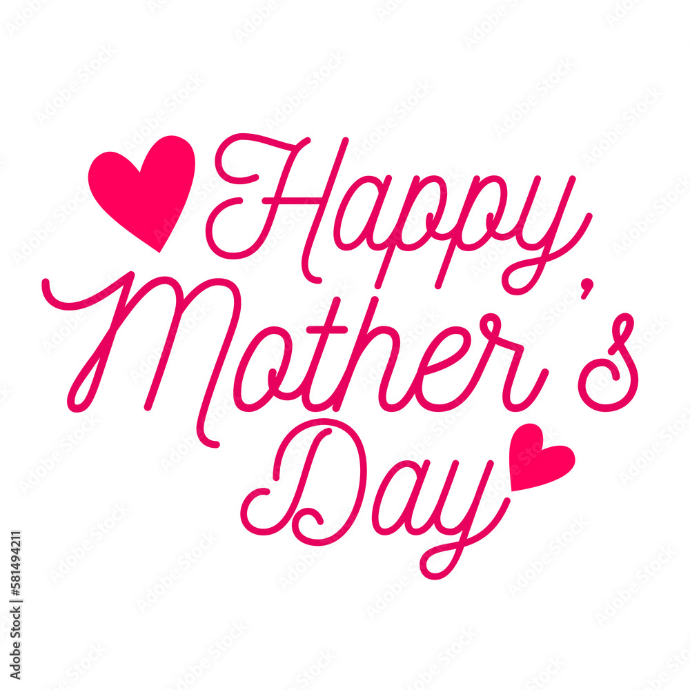 Mother's Day Design Concept  on a Transparent Background