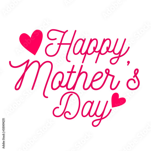 Mother's Day Design Concept on a Transparent Background