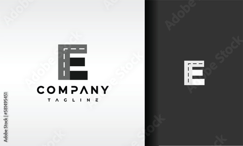 letter E road logo