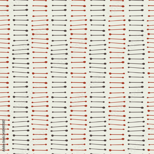 Mid Century Modern Retro 50s Barbell Seamless Vector Repeat Pattern