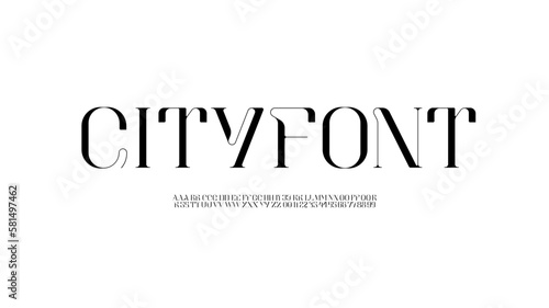 Beautiful elegant alphabet serif font, classic lettering perfect for logotypes, wedding invitations, alcohol labels, or fashion design, set including two sets of written drawn letters and numbers
