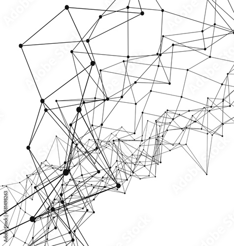 Abstract digital background of points, lines and triangles. Glowing plexus. Big data. Network or connection. Abstract technology science background. Png isolated