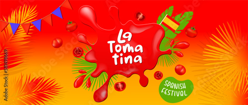 La Tomatina festival stickers. La Tomatina in Spain. tomato fight. tomato battle. photo