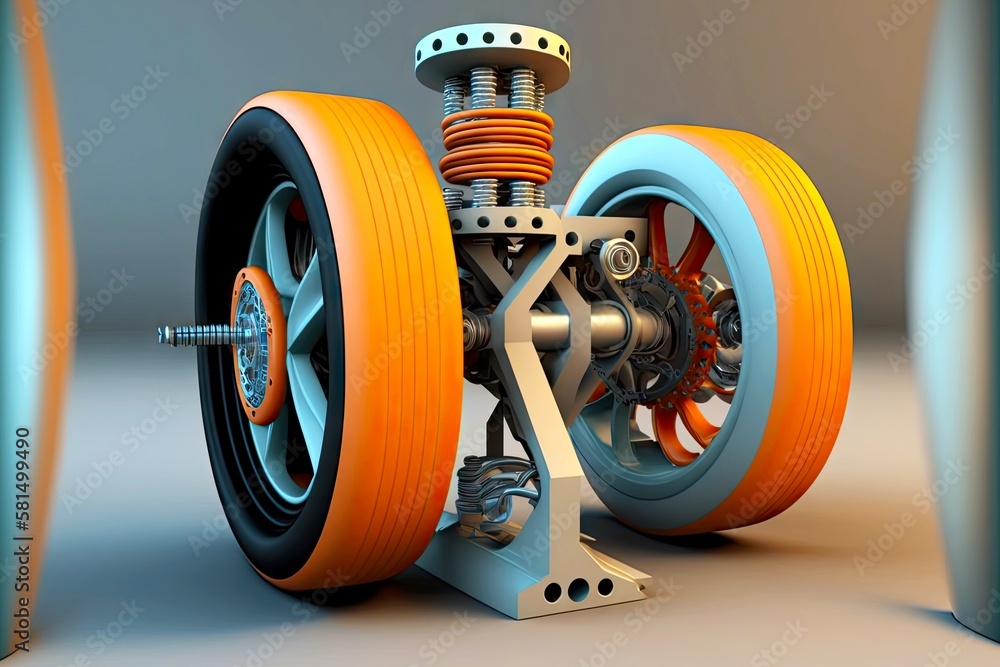 design with wheels for driving and pausing auto car shock absorber ...