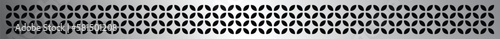 Linear shower drain - Steel metal silver perforated texture background - floral design