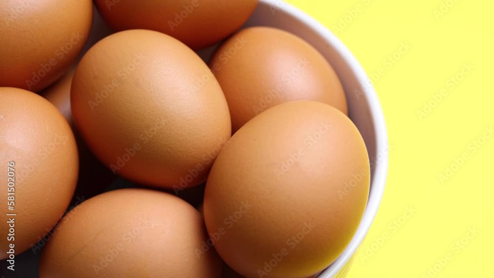 fresh farm chicken eggs on a colored background fresh farm chicken eggs on a colored background