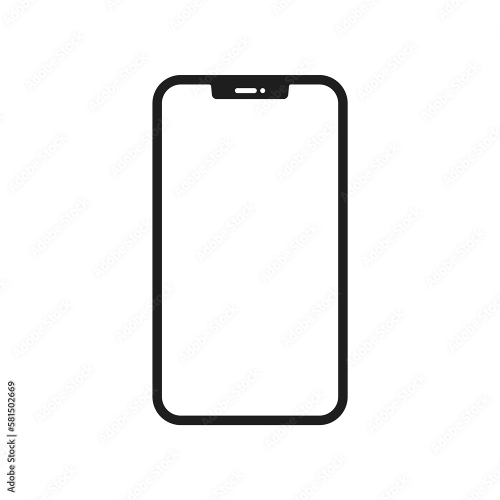白い画面のスマホのアイコン - シンプルなスマートフォンのフレーム・モックアップ素材 白い画面のスマホのアイコン - シンプルなスマートフォンのフレーム・モックアップ素材